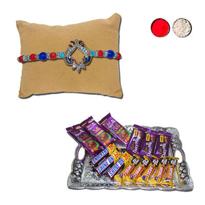 "RAKHIS -AD 4340 A (Single Rakhi), Choco Thali - code RC10 - Click here to View more details about this Product